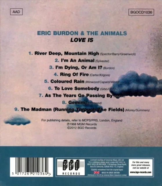ERIC BURDON & ANIMALS - LOVE IS NEW CD ERIC BURDON & ANIMALS - LOVE IS NEW CD